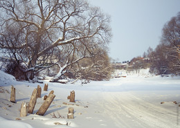 Зимняя река / Река Десна в районе одноимённой деревни рядом с Калужским шоссе