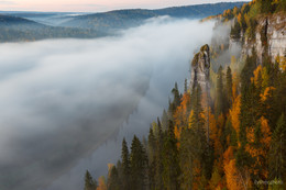 тумана река / Усьва туманным осенним утром, Пермский край. Фотопутешествия и обучение съемке по Уралу и не только - http://ilyshev.photo