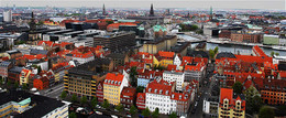 Красный колер Копенгагена / Копенгаген - вид немного сверху