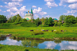 Сельский пейзаж / Вид на село Горицы от села Дунилово (Ивановская область)