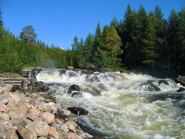 Водопад / Водопад на реке Колвица. Кольский полуостров