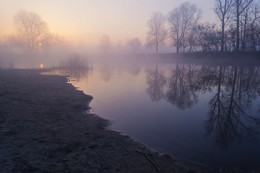 В туманном рассвете / Река Псел в утреннем тумане