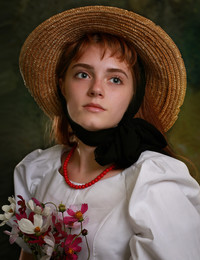 Девушка в шляпе / По мотивам картины Джорджа Данлопа.