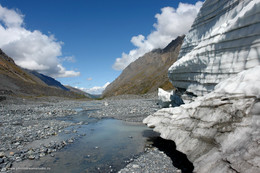 Так начинаются реки... / Первые метры реки Маашей (Мажой), берущей начало из одноименного ледника. Горный Алтай. Северо-Чуйский хребет.