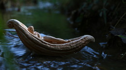 Лодка снов. / В данной фотографии, в качестве основного объекта для съемки я использовал свою скульптуру из белой глины.