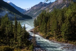 Горный Алтай. Озеро Кучерлинское и река Кучерла. / Трекинг к горе Белухе в Алтае в августе 2017 г.