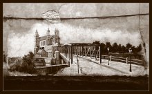 Старый мост / Познань, Польша. Построили новый мост а на стене рядом оставили картинку как это место выглядело раньше. .