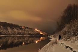 Ноябрь. Рыбалка на Оке. / Вечерняя рыбалка на Оке.