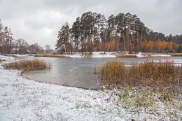 Первый снег / озеро Малое лебяжье,Татарстан