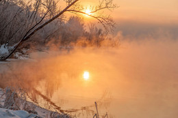Закат на реке... / В пригороде г. Красноярска. Енисей.