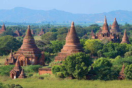 Древний Баган / Вид на буддистские древние пагоды Старого Багана. Бирма