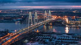 Большой Обуховский (Вантовый) мост / Фото с дрона