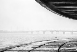 Туманный город / Туманное утро и мост Патона