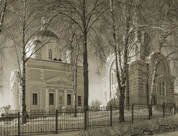 &nbsp; / Покровский и Никольский(справа) храмы Покровского монастыря. Хотьково