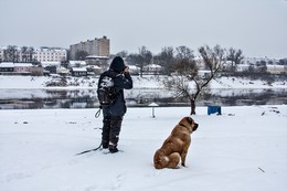 Ждемс ... / Прогулка с собакой .