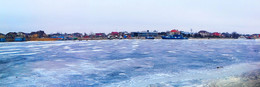 Панорама Золотого Затона / Коттеджный посёлок на Золотом Затоне в Астрахани.