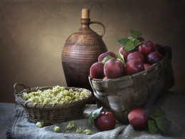 Хмельные яблочки / натюрморт с осенним урожаем