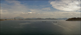 Нячанг / Нячанг, Вьетнам, побережье Южно-Китайского моря, панорама 2 кадра