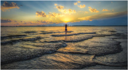 летний закат / вечер на Волге