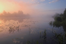 Утренний туман на озере Сосновое. / ***