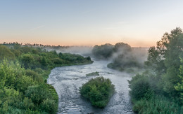 Раннее утро на реке Кшень. / Река протекает по Курской, Орловской и Липецкой земле.