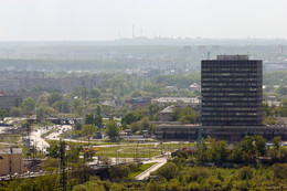 Смог над городом / Комсомольская площадь, Нижний Новгород.