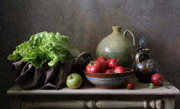 Помидорно-капустный сезон / классический натюрморт с овощами