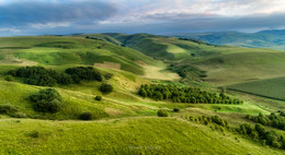 Кавказские холмы / Тосканские пейзажи под Нальчиком, Кабардино-Балкария. Дронопанорама