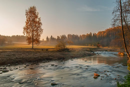 Запах осени / Утро , бабье лето , Латвия Река Амата .