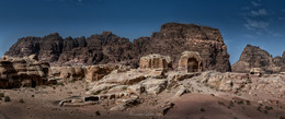 Царские гробницы (панорама) / Усыпальницы набатейских царей в Петре. Иордания