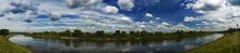 Три берега реки вечного лета. / Днепр в районе Любужа под Могилевом. Июль 2008 года. Тринадцать вертикальных кадров, почти 200 градусов охват пространства.