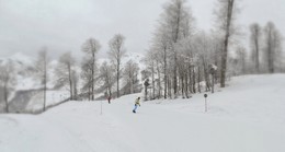 По свежему снегу / На горно-лыжных трассах Роза-Хутор