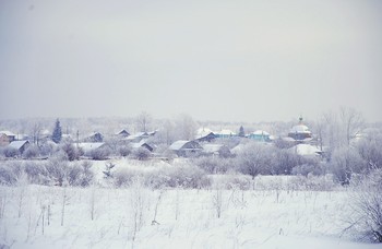 Зима в России. / Зимний пейзаж в провинции.