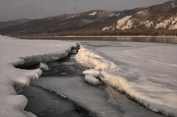 Полынья. / Енисей.