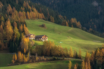 Домики в Альпах / Традиционные домики в альпийской деревне.