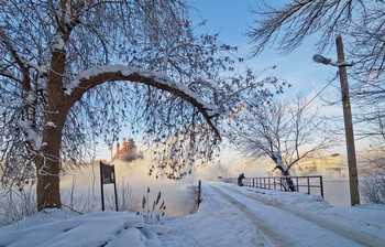 Дорога на КМЗ / Дорога на Косогорский металлургический завод. Россия. Тула. Косая Гора. Озеро Горячка.