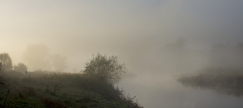 Утренняя прогулка / река,туман,утро