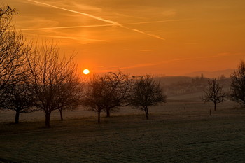 Рассвет по дороге в Шварцвальд /Вчера раним утром/ / _____