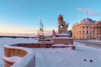 Утро на Петровской набережной. / Петербург. Январь 2019.