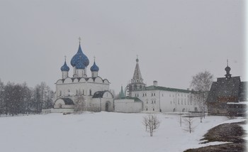 В Суздальском кремле в марте. / Суздаль. Кремль. Март.Сильный снегопад.