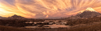 Симфония заката (панорама) / Национальный парк Лаука, Чили