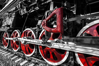 Железнодорожная пятница. Спящие красные колёса / Экспонат Московского железнодорожного музея.