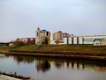 город витебск / город,небо,река