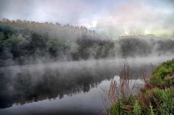 протуберанцы испарений / Утро..Река.И испарения...