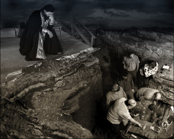 На раскопках в Далматовском монастыре / Вскрытие склепа преподобного ДАЛМАТА.