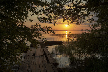 Закат на озере / Нахимовское озеро, начало июня.