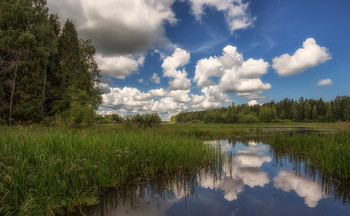 Облака над рекой / Лето, Костромская область
