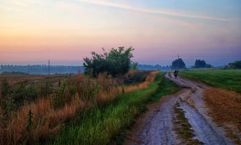 дорога в утро / Август.Светает.Скоро встанет солнце.Дорога ведет в утро.