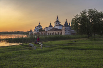 пастораль / лето, закат. Кирилло-Белозерский монастырь
