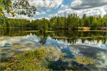 Лесное озеро, осень / Лесное озеро, осень